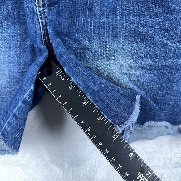 Eighty Two Women's Cut Off Shorts Low Rise Denim Stretch Dark Blue Womens Size 3 - Picture 6 of 10